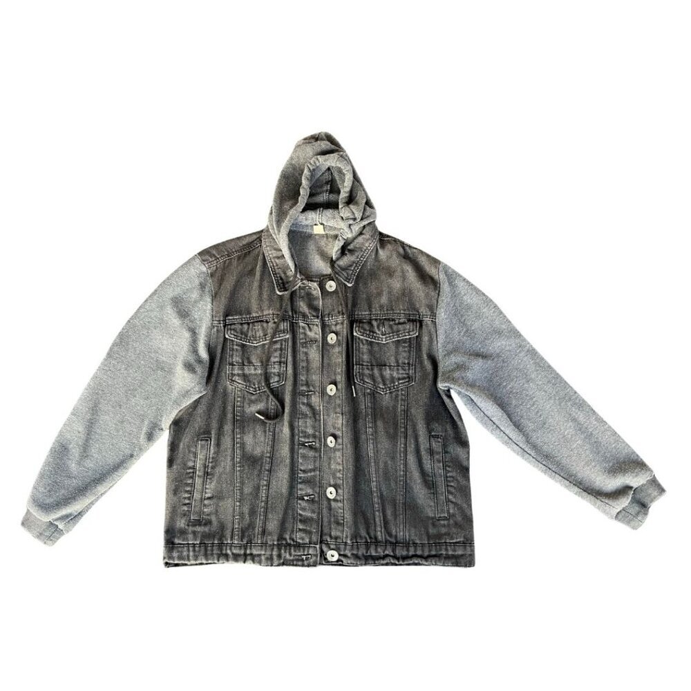 Stylish Denim Jacket with Hoodie - Used, Good Condition